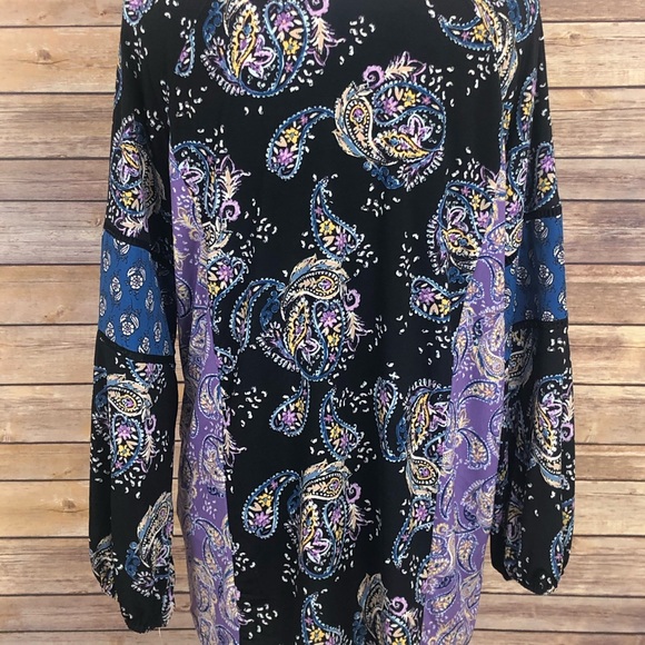 Style&Co. Womens Peasant Blouse Paisley 1X - Picture 5 of 8